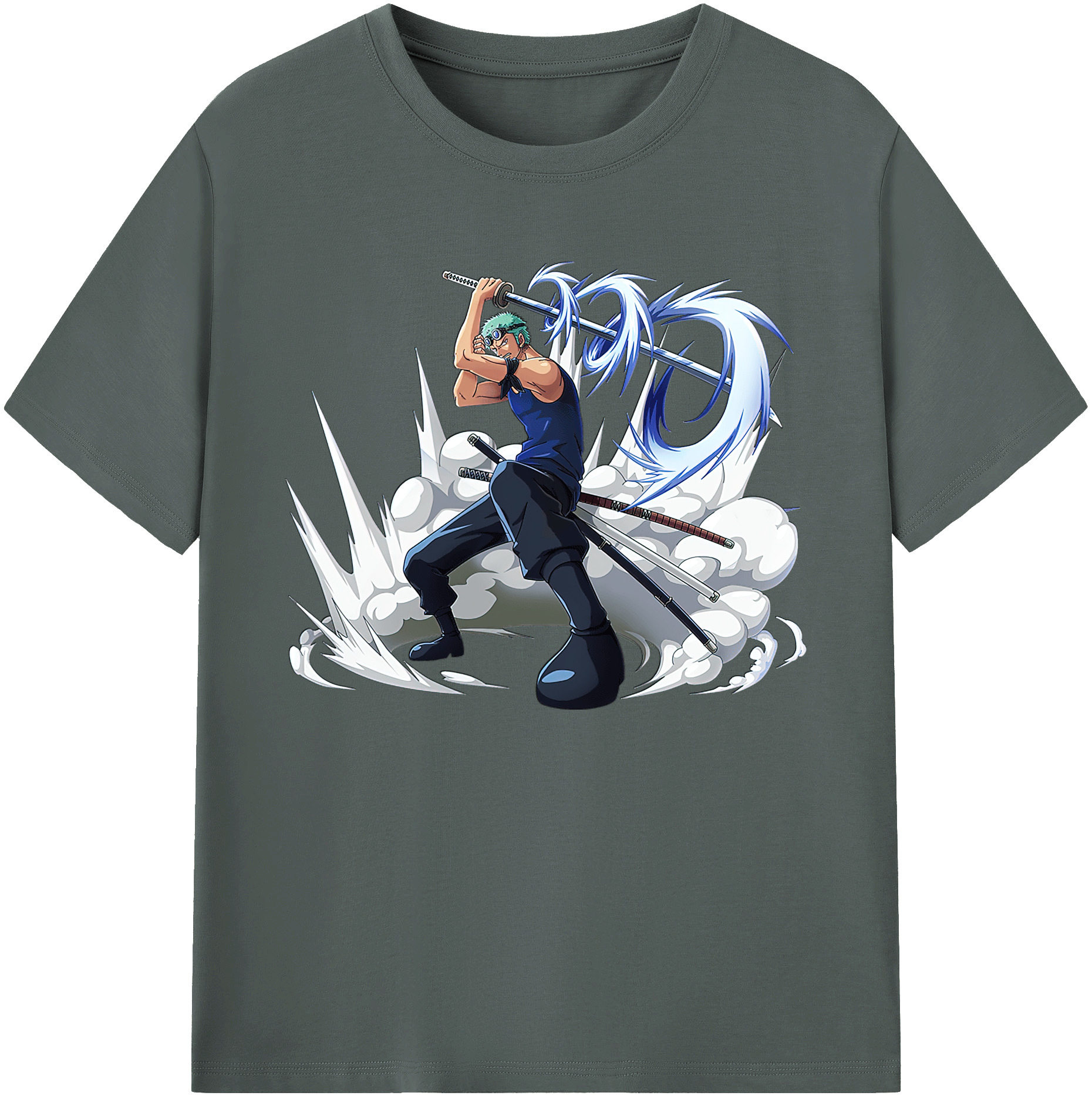 ワンピース ロロノア・ゾロ ONE PIECE Roronoa Zoro 綿100％ メンズ半袖Tシャツ｜肌触りやわらか＆通気性